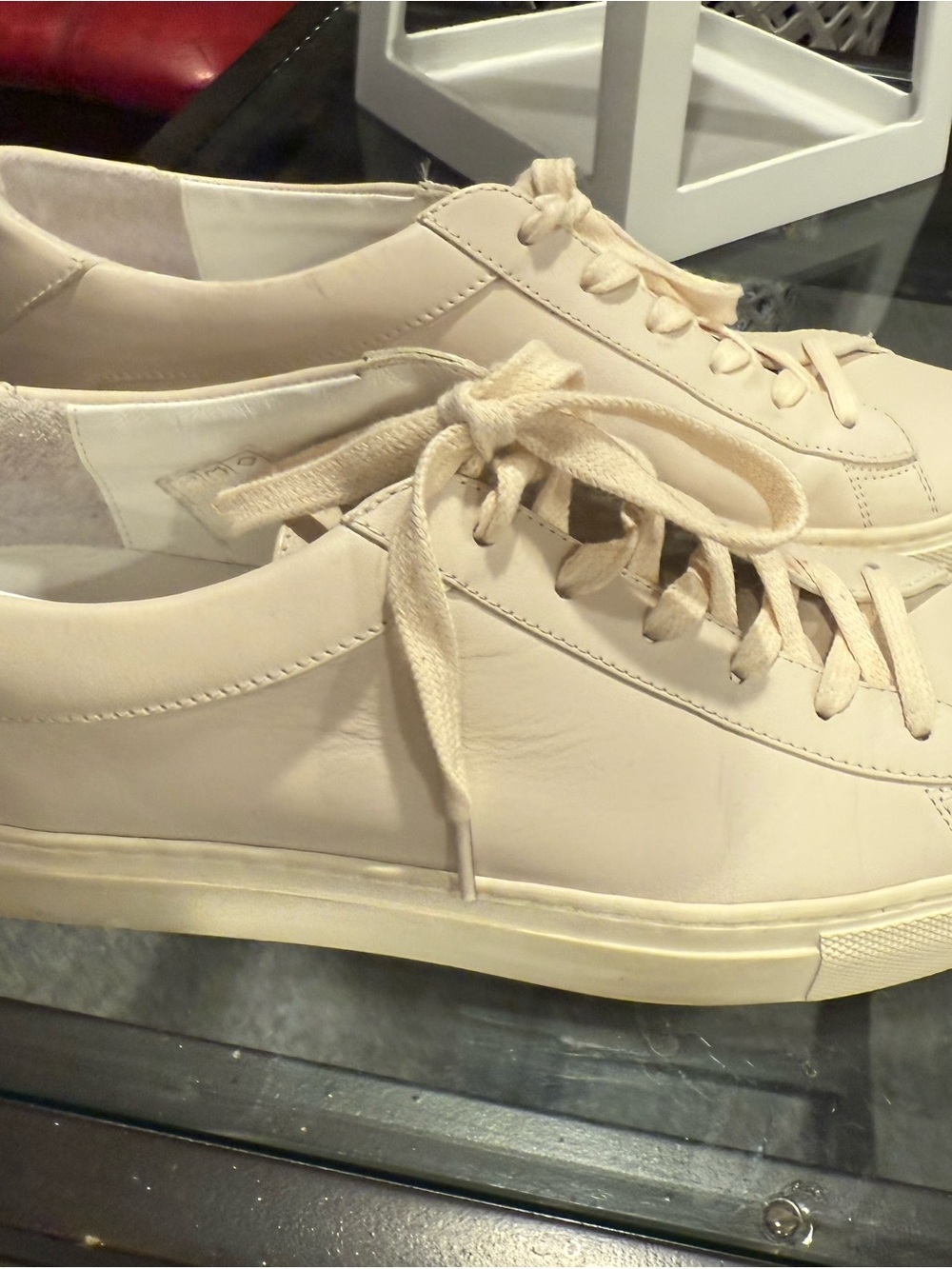 KOIO Cream Lace-Up Low-Top Sneakers